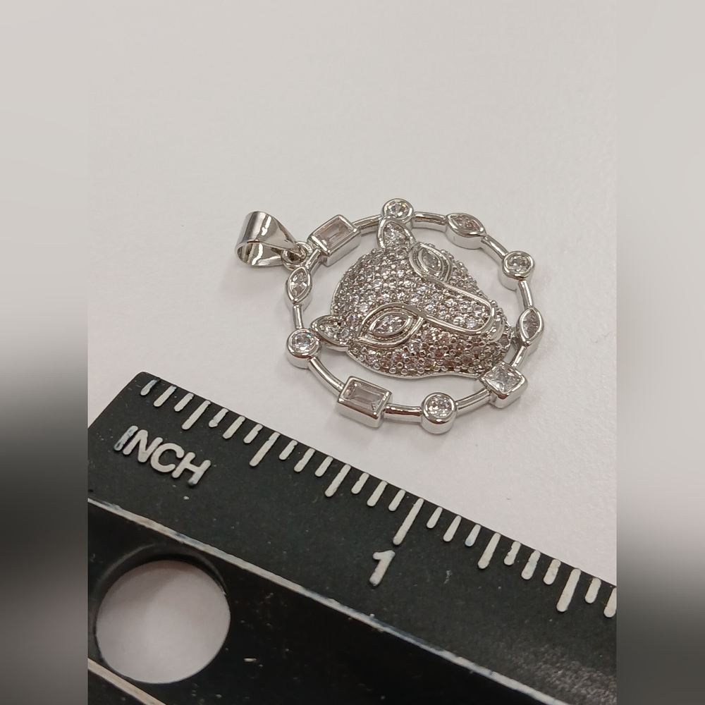 Nwot 18k White Gold Plated Panther Pendant By Pretty Bird Jewelry - Picture 3 of 7